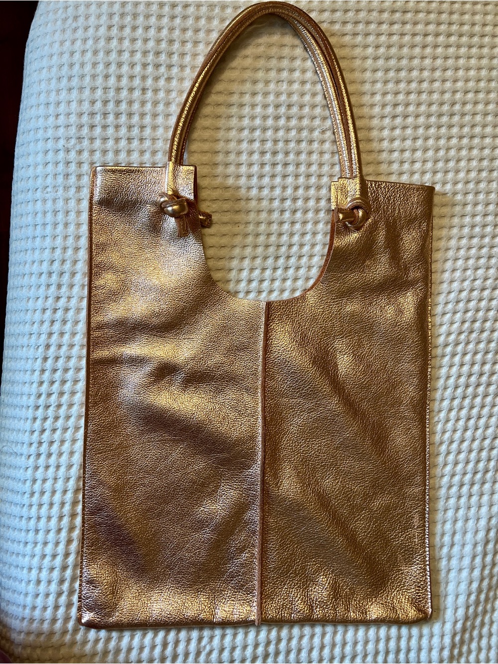 Metallic Rose Gold/Copper Slouchy Leather Bag